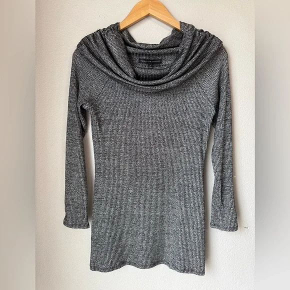 White House Black Market Gray Cowl Neck Sweater Women’s Size Medium - Picture 1 of 5